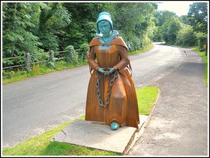 Roughlee Tribute: The statue to Alice Nutter, unveiled this year (Pic: http://www.oneguyfrombarlick.co.uk)